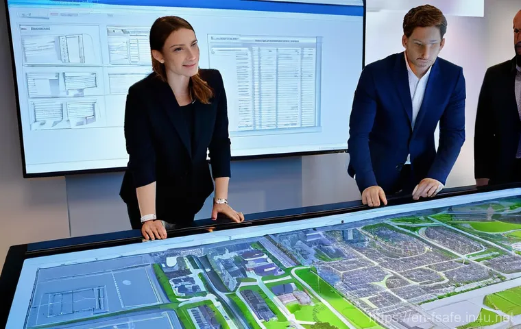 소방안전관리사 자격증의 활용 분야 - **Prompt:** A diverse group of professional architects and engineers, dressed in smart casual busine...